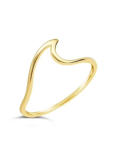 Sterling Forever Sterling Silver Wave Ring In Gold