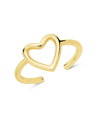 Sterling Forever Sterling Silver Open Heart Ring In Gold