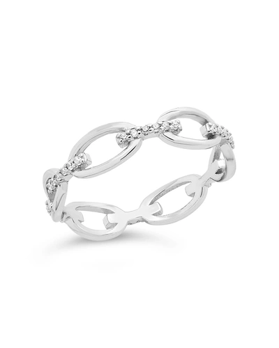 Sterling Forever Sterling Silver Open Chain Link Ring In Grey
