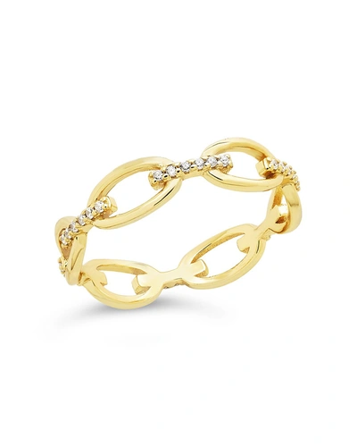 Sterling Forever Sterling Silver Open Chain Link Ring In Gold