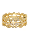 Sterling Forever Sterling Silver Cz Stackable Ring Set Of 3 In Gold