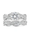 Sterling Forever Sterling Silver Round Cz Ring With Twist Band