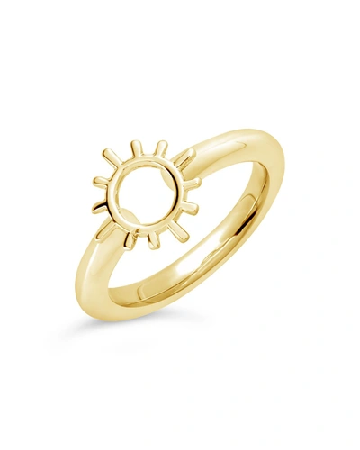 Sterling Forever Open Sun Ring In Gold