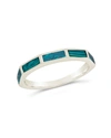 Sterling Forever Sterling Silver Malachite Baguette Eternity Band Ring