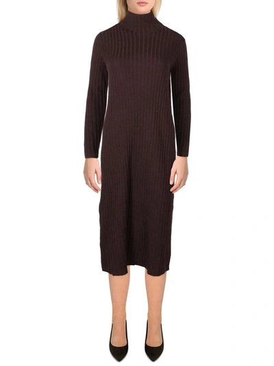 Eileen Fisher Womens 100% Extra Fine Merino Wool Knee Sweaterdress In Brown