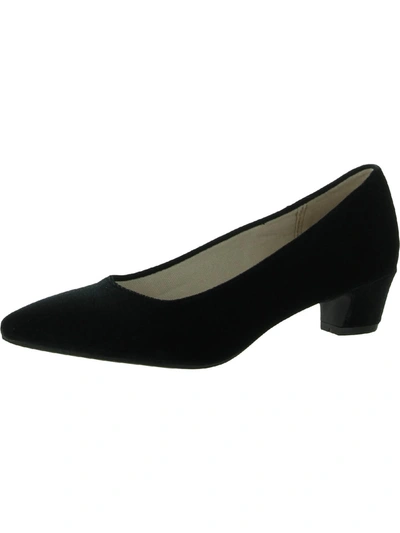 Lifestride Minx Womens Padded Insole Dress Pumps In Black Faux Leather
