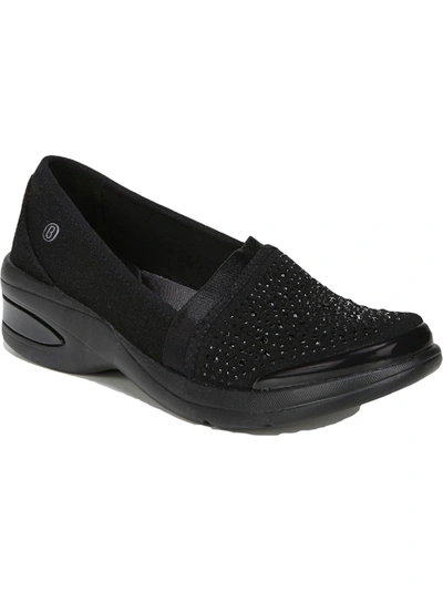 Bzees Red-hot Womens Gems Slip On Loafers In Black
