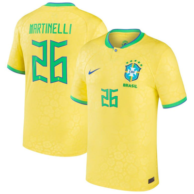 Nike Gabriel Martinelli Yellow Brazil National Team 2022/23 Replica Home Jersey