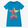 Stella Mccartney Kids Girls Blue Star Fringe T-shirt Dress