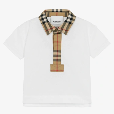 Burberry Baby Boys White Vintage Check Polo Shirt