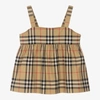 BURBERRY GIRLS BEIGE CHECKED BLOUSE