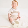 BEATRICE & GEORGE IVORY PATENT LEATHER PRE-WALKER BABY BOOTS