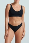 Commando Butter Mid-rise Thong In Black