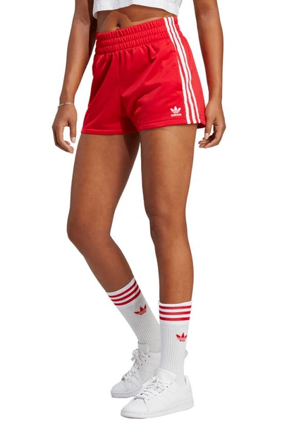 Adidas Originals Adidas Women's Originals 3-stripes Shorts In Red/white