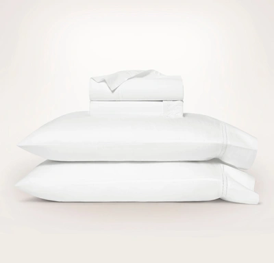 Boll & Branch Organic Signature Eyelet Sheet Set In White/white