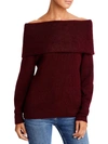 BEACHLUNCHLOUNGE PRISCILLA WOMENS COWL NECK OFF THE SHOULDER PULLOVER SWEATER