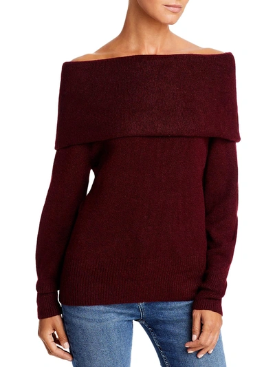 Beachlunchlounge Priscilla Womens Cowl Neck Off The Shoulder Pullover Sweater In Red