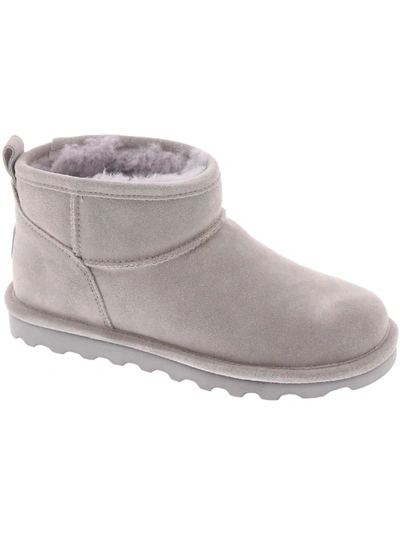 Bearpaw Shorty Womens Suede Ankle Ankle Boots In Mushroom