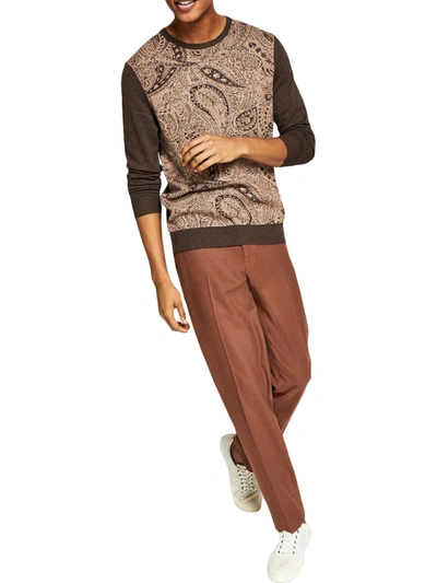 Alfani Mens Slim-fit Work Pant Suit In Brown
