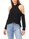 1.STATE WOMENS RIBBED COLD SHOULDER TURTLENECK SWEATER