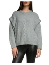 ELAN WOMENS CABLE KNIT DROP SHOULDER PULLOVER SWEATER