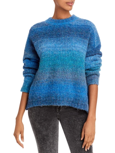 Lucy Paris Winnie Womens Ombre Space Dye Pullover Sweater In Blue