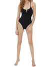 Vero Moda Klara Womens Padded High Leg One-piece Swimsuit In Black