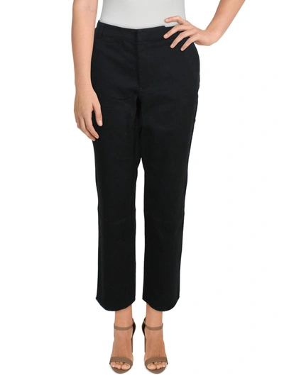Three Dots Sonoma Womens Raw Hem Mid-rise Cropped Pants In Black