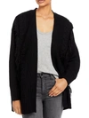 Alison Andrews Womens Fringe Open Front Cardigan Sweater In Black