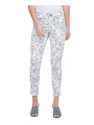 Calvin Klein Womens Floral Print Mid-rise Skinny Pants In Multi