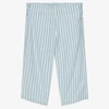 PAN CON CHOCOLATE GIRLS BLUE & WHITE STRIPED TROUSERS
