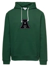 AXEL ARIGATO GREEN HOODIE WITH LOGO PATCH IN COTTON MAN