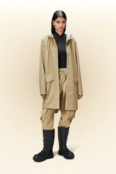 Rains Long Jacket In Sand
