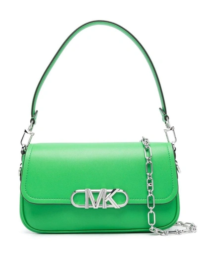 Michael Michael Kors Parker Md Conv Pouchette Shoulder Bag In Green