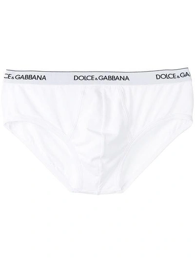 Dolce & Gabbana Logo Waistband Briefs In White
