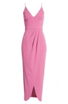 Wayf The Ines V-neck Tulip Gown In Dahlia