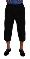 DOLCE & GABBANA DOLCE & GABBANA BLACK COTTON TORERO CROPPED SHORT TROUSER MEN'S PANTS