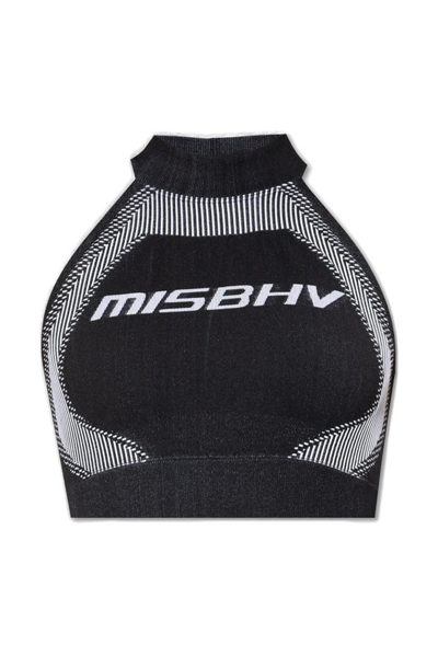 Misbhv Logo Printed Cropped Top In Black