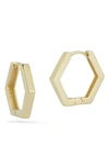 Ember Fine Jewelry 14k Gold Hexagon Hoop Earrings In Gold