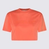 OFF-WHITE OFF-WHITE RED CORAL COTTON CROPPED T-SHIRT