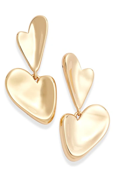 Jenny Bird Layla Heart Drop Earrings In Gold