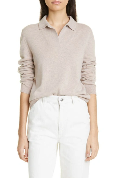 Loro Piana Cashmere Polo Sweater In Beige