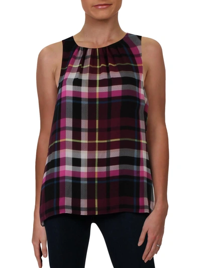 Vince Camuto Womens Plaid Swing Tank Top In Multi