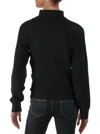Jessica Simpson Saskia Womens Mock Neck Slouchy Pullover Sweater In Black