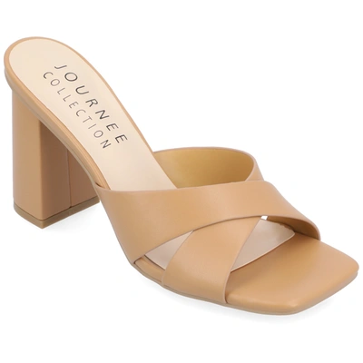 Journee Collection Chazz Block Heel Sandal In Tan
