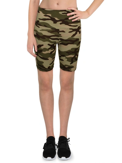 Le Lis Womens Camo Fitness Athletic Shorts In Green