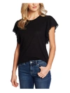 Cece Flutter Sleeve Top In Black