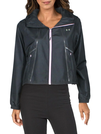 Under Armour Womens Slim Fit Fitness Athletic Jacket In Black