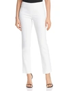 Nic + Zoe Womens Pull On Mid-rise Straight Leg Pants In Paper White