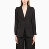 Max Mara Single-breasted Pinstripe Jacket Blue In Blue